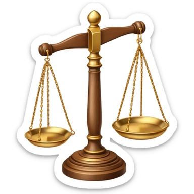 Scales of justice balanced with gavel sticker