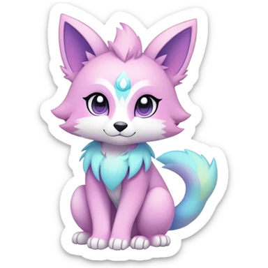 Kawaii pastel edgy colorful ethereal anthro fursona Fakemon sticker