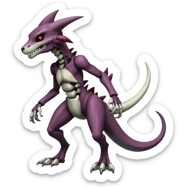 Shiny Badass Edgy Dark Evil Spectral Dusky Spooky Skeletal Cool Hot Stylish Handsome Marowak-Darkrai-Genesect-Fakémon-fusion (full body) sticker