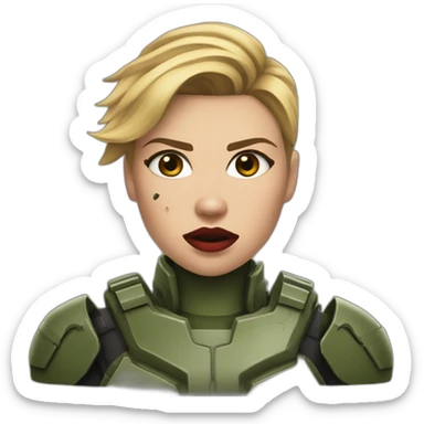 Scarlett johansson Wounded doomguy sticker