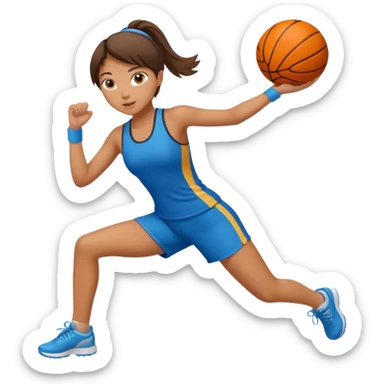 A young girl does sports sticker