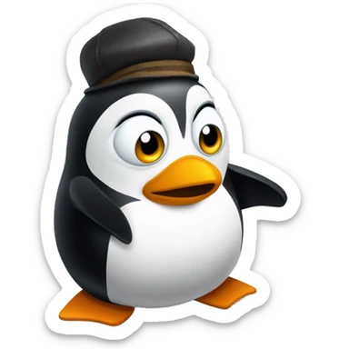 pinguino del madagascar che piange con le lacrime sticker