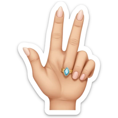 A hand with only the middle finger, the thumb, and the pinky pointed up. The ring and index fingers are down sticker