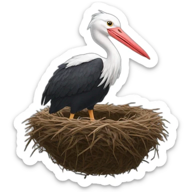 andrej babis stork nest on head sticker