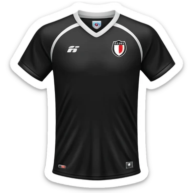 maillot football uni noir sans numéro ni logo sticker