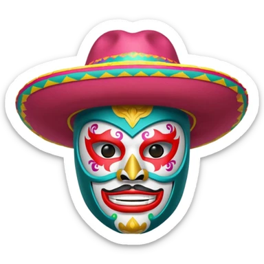 A luchador with a sombrero sticker