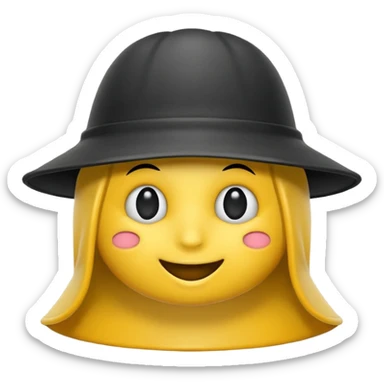 Einen Gelben Emoji mit zauber hut und schwartz weißen zauberstab sticker