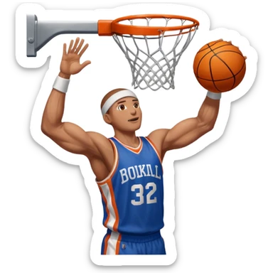 a single arm dunking a basketball into a hoop sticker