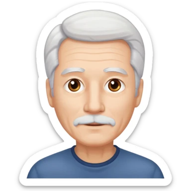 Homem de 60 anos cabelo branco sem bigode e sem barba sticker