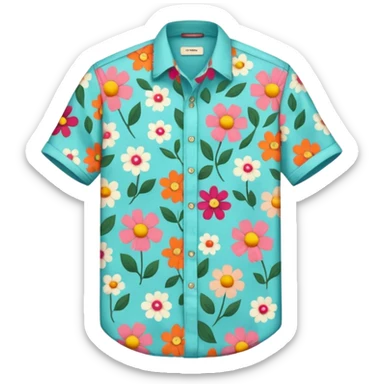 flowered hipster shirt sticker