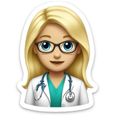 pediatrician blonde young sticker