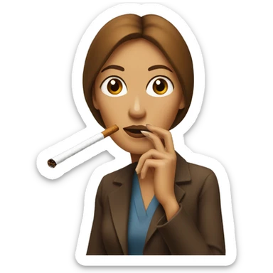 woman smoking a brown cigarette  sticker