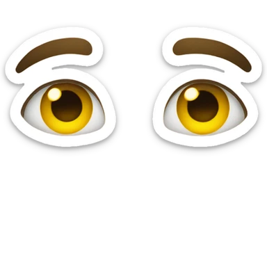 Eyes by side judging serious expression on jellow circle dot like an emoyi and pressed together lips serious expression BY THE SIDE sticker