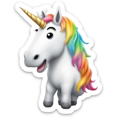 Unicorn pooping sticker