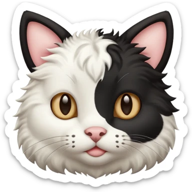 Cute cat black and white stain like a cow sticker