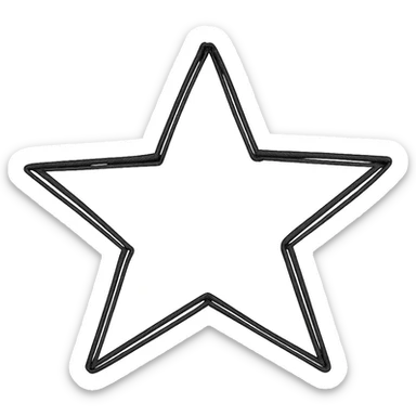 hand drawn outlined icon of a pink star, no fill sticker