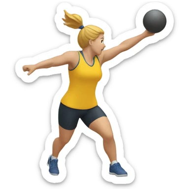 woman throwing shot put sticker