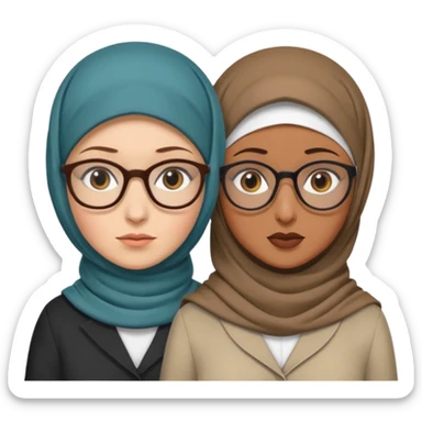 2 DETECTIVES 1 one is a white coman with glasses and hijab the other one is brown skin not hijabi sticker