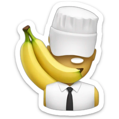 un blanc avec une coupe banane sticker