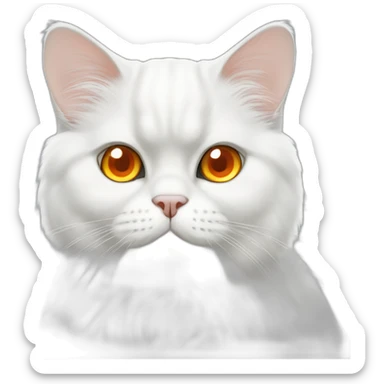 white persian chinchilla cat with orange eye sticker
