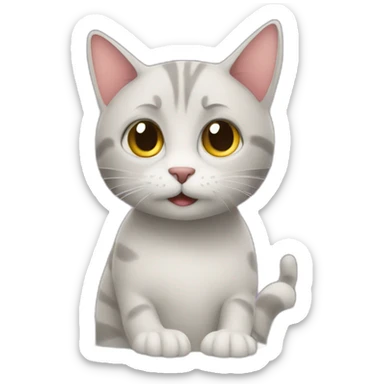 A cat going to the bathroom sticker