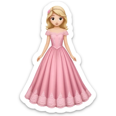 Gown in pink for kids only dress sticker