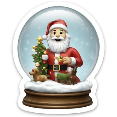 Realistic Victorian Christmas santa snowglobe  sticker