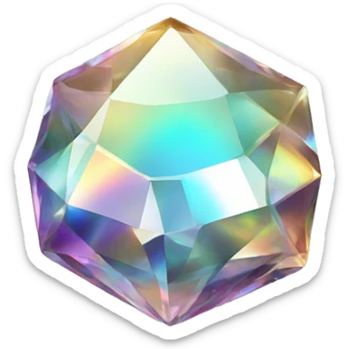 56-carat iridescent diamond crystal cluster sticker