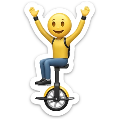 create an animated emoji for slack with a resolution of 128 pixel by 128 pixel of an emoji smiley riding an Electric Unicycle sticker