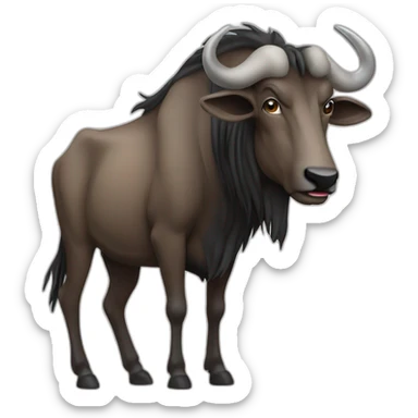 wildebeest clipart sticker