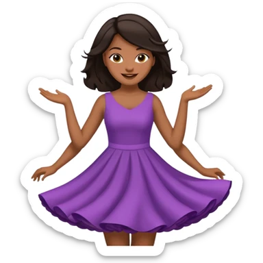 Dark hair women twirling sticker
