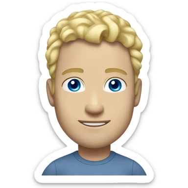 full body standing light curl blonde 30yo man blue eyed pale skin sticker