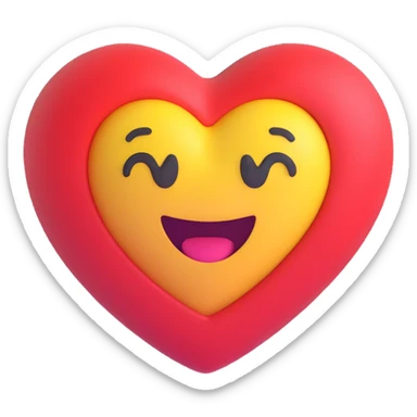the concept of love, 3D emoji style sticker