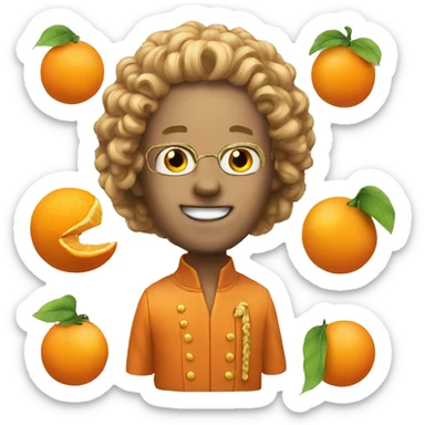 ORANGE WITH JUDGE WIG sticker