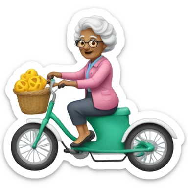 granny on a trycicle sticker