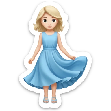 Girl curtsying with dress sticker