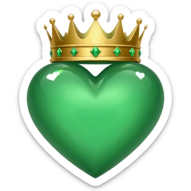 Corazon verde con corona sticker