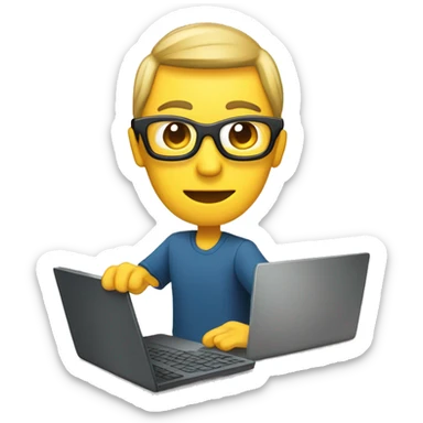 Persona buscando en computadora web tecnologia sticker