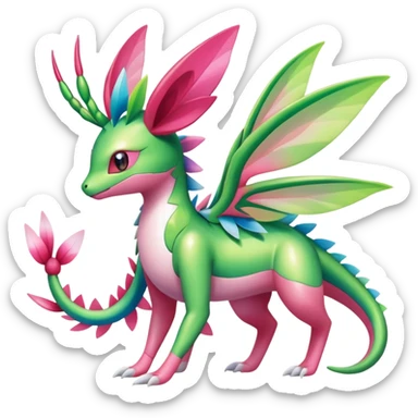 Shiny Exotic Flygon-Sylveon-Shaymin-Meganium-Hybrid-Creature sticker