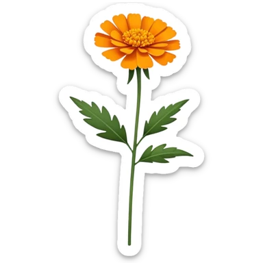 single Marigold, straight stem sticker