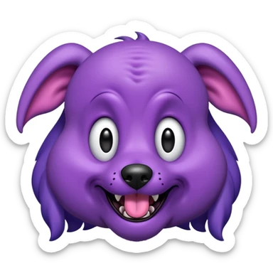 alien dog purple very big folded ear and panting sticker