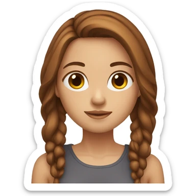 female with brown ling hair. slowain sticker