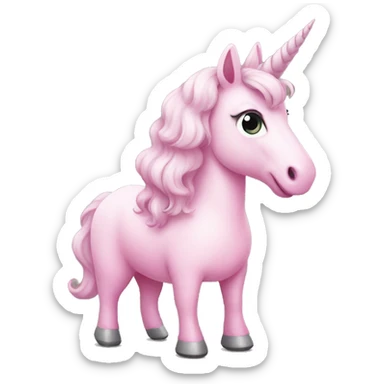 unicorn in pink dress sticker