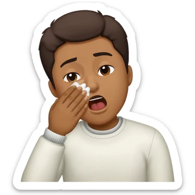 person using their arms one extended and one arm sneezing  sticker