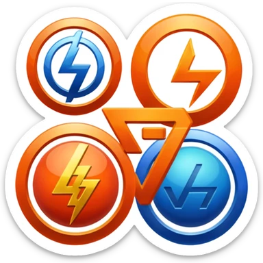 je voudrais un symbole HP (Heatlh) un SPEED, un FORCE/POWER, un KI dans le thème de DBZ sticker