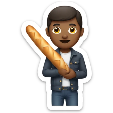 Gay man with a baguette  sticker