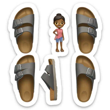 A woman wearing Birkenstock arizona sandals sticker