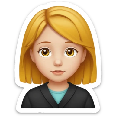 Sarı ve kumralımsı saç ela gözlü kücük kız sticker