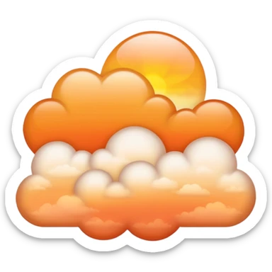 A golden sunset cloud with warm gradient tones. sticker
