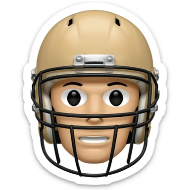 College football player helmet in light tan color  sticker